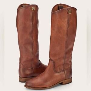 Frye Melissa Button Brown Leather Equestrian Fall Riding Boots Women’s Size 9